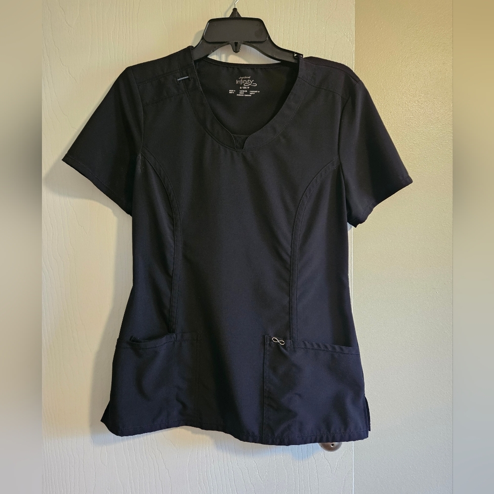 Womens Cherokee Infinity Black Scrub Top